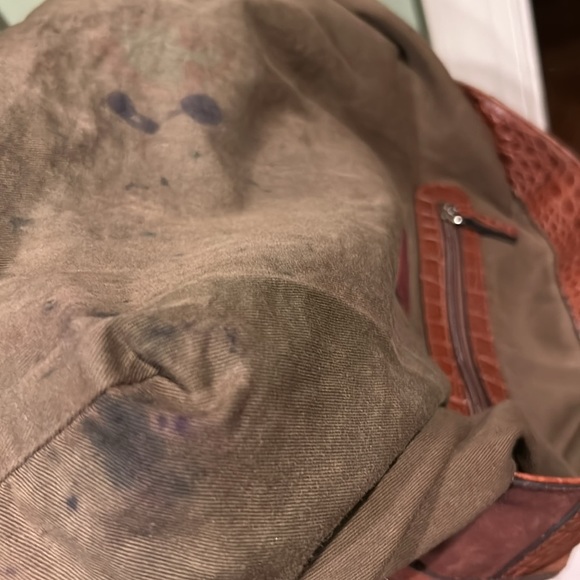 J McLaughlin Tassel Bag Brown Crocodile Leather Extra Large - Picture 15 of 16